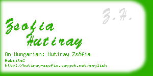 zsofia hutiray business card